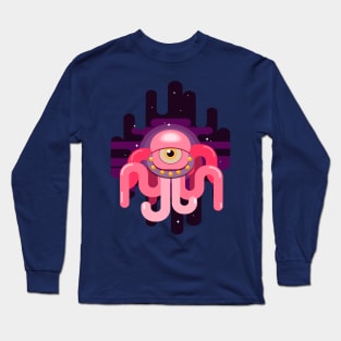 Invading alien one-eyed space tentacle monster Long Sleeve T-Shirt